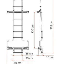 Fiamma Deluxe DJ H3 ladder voor Ducato vanaf 2006  aluminium