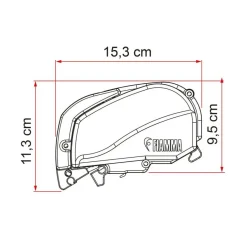 Clearance Fiamma F80s 425 cassetteluifel deep black - Royal Grey  V25
