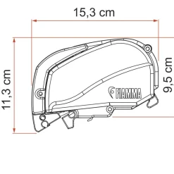 Fiamma F80s 370 cassetteluifel polar white - Royal Grey  V25