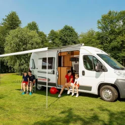 Outlet Fiamma F80s 400 cassetteluifel polar white - royal grey