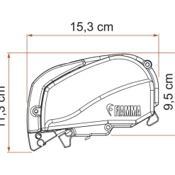 Fiamma F80s 450 cassetteluifel titanium - royal grey