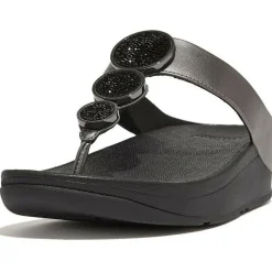 Best Fitflop Halo Bead-Circle Metallic Toe-Post slippers dames  pewter black