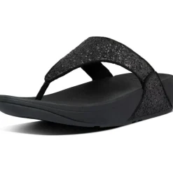 New FitFlop Lulu Glitter Toe-Thongs slippers dames black