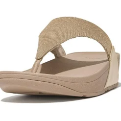 FitFlop Lulu Shimmerlux Toe-Post slippers latte beige