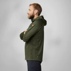 Outlet Fjällräven Abisko Grid Hoodie fleece vest heren deep forest