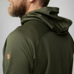 Outlet Fjällräven Abisko Grid Hoodie fleece vest heren deep forest