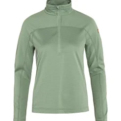 Fjällräven Abisko Lite Fleece Half Zip shirt dames misty green