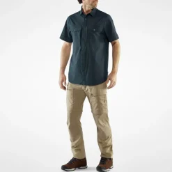Sale Fjällräven Abisko Trekking SS overhemd heren dark navy