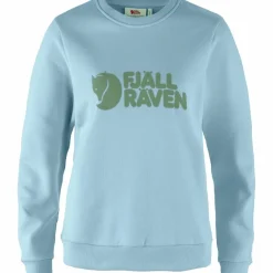 Discount Fjällräven Logo sweater dames breeze blue patina green