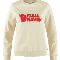 Hot Fjällräven Logo sweater dames chalk white flame orange
