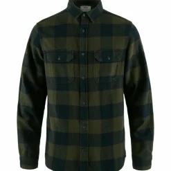 Online Fjällräven Ovik Heavy Flannel overhemd heren deep forest dark navy