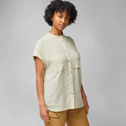 Fjällräven Ovik Hemp SS blouse dames chalk white