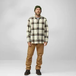 Fjällräven Singi Flannel overhemd heren chalk white dark navy