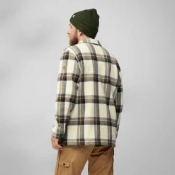 Fjällräven Singi Flannel overhemd heren chalk white dark navy