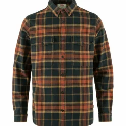 Fjällräven Övik Twill overhemd heren autumn leaf dark navy
