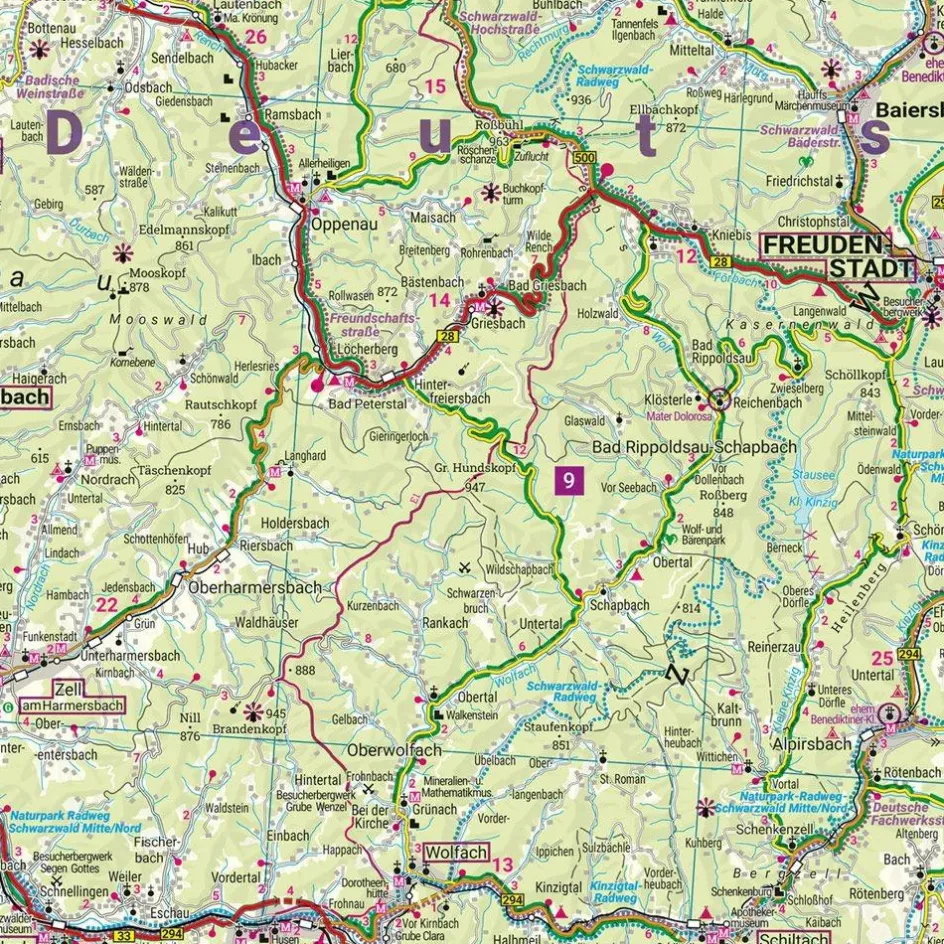 Online Freytag & Berndt Zwarte Woud vrijetijds- en wegenkaart