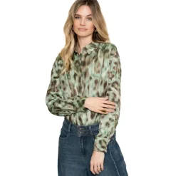 New Geisha blouse dames green brown