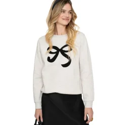 Online Geisha sweater dames beige melange black