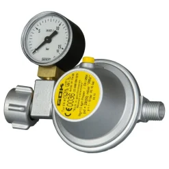 GOK Gasdrukregelaar 30 mbar manometer 1/4 linkse  aansluiting