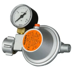 Online GOK Gasdrukregelaar 50 mbar manometer 1/4 linkse  aansluiting