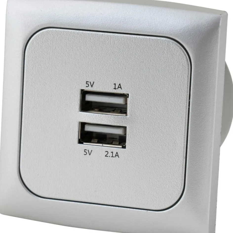 Sale Haba C-line 12V USB contactdoos zilver