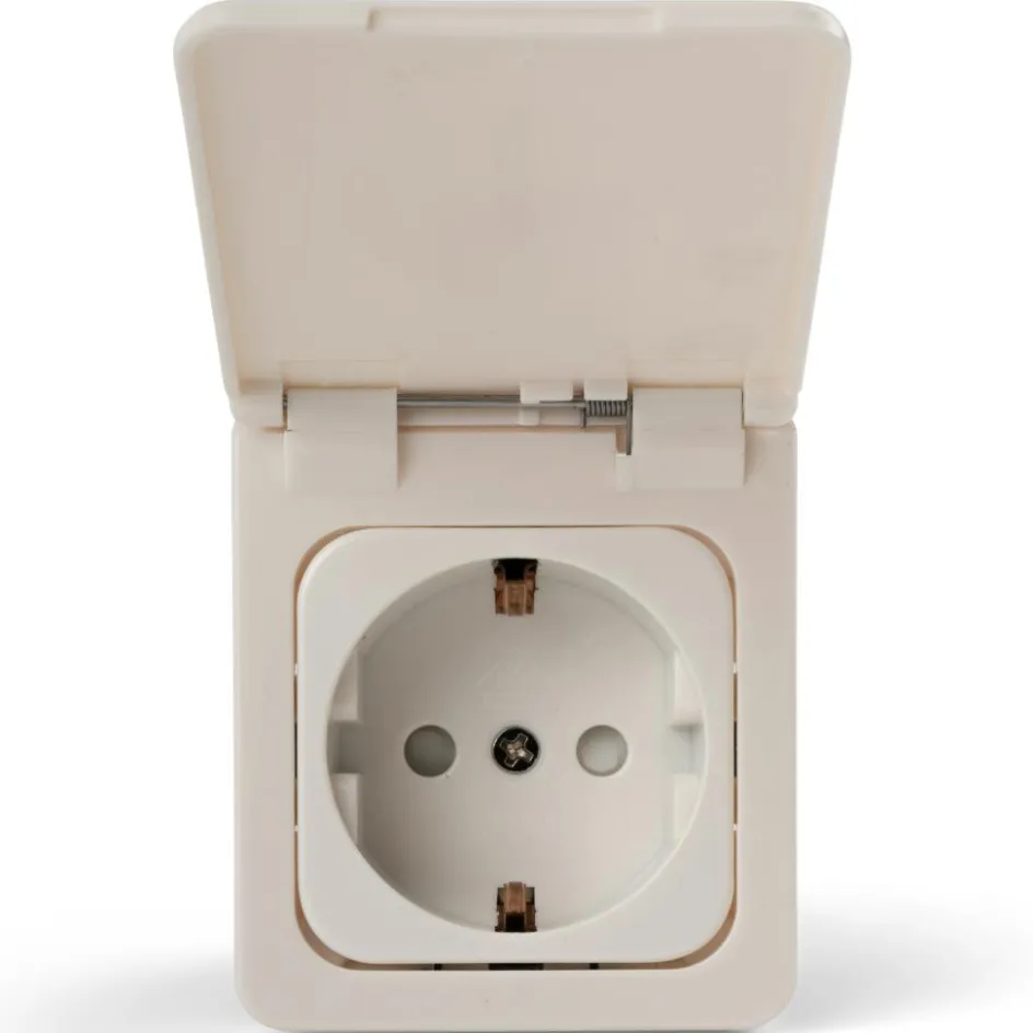 Haba C-line wandcontactdoos met klep wit