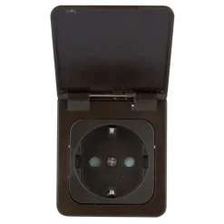 Haba C-line wandcontactdoos met klep bruin