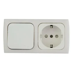 Haba C-line wandcontactdoos met schakelaar wit