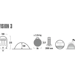 Clearance High Peak  Vision 3 pop up tent black