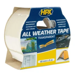 New HPX All Weather tape transparant 48 mm x 25 meter