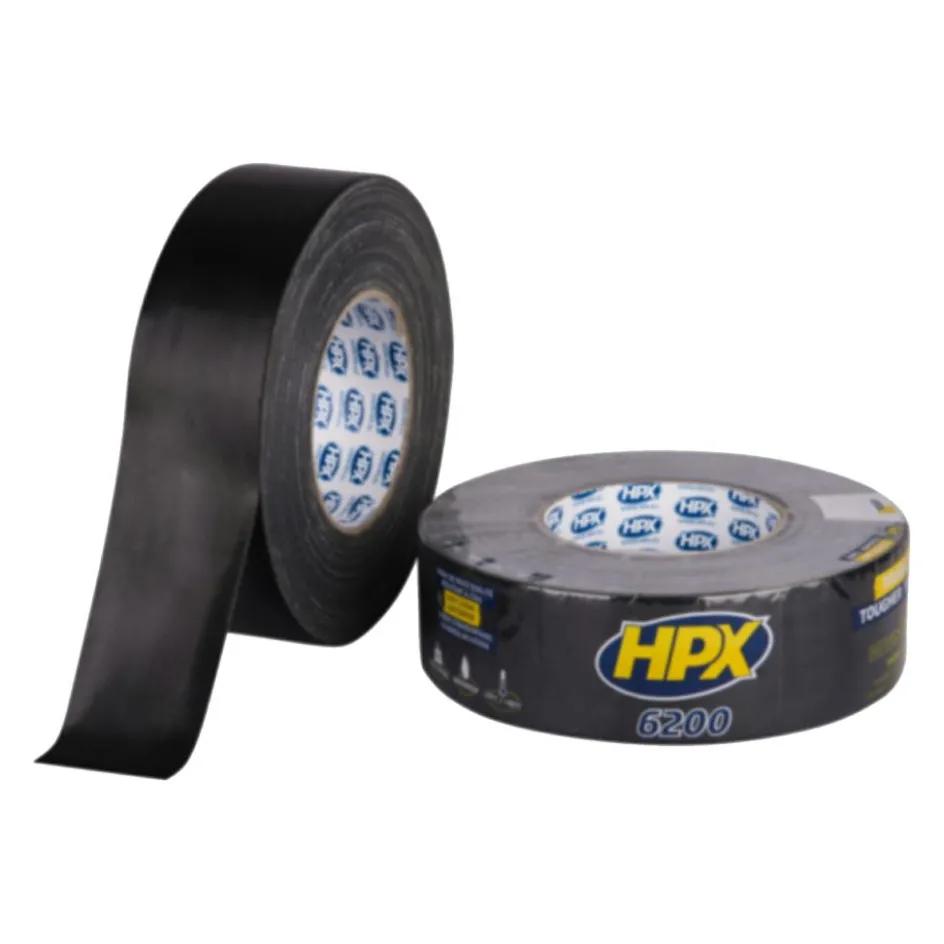 New HPX Pantsertape zwart 48 mm x 50 meter