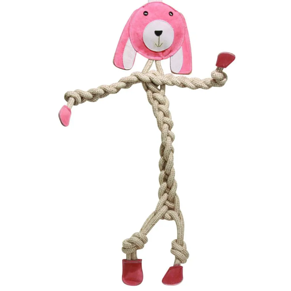 HuggleHounds Bitsy Bunny Natural Rope Knottie Extra Large hondenspeelgoed