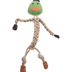 New HuggleHounds Dilley Duck Natural Rope Knottie Large hondenspeelgoed