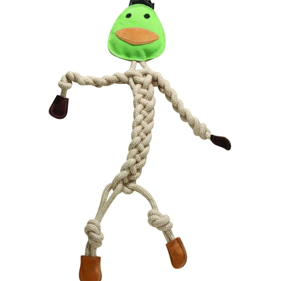 HuggleHounds Dilley Duck Natural Rope Knottie Extra Large hondenspeelgoed