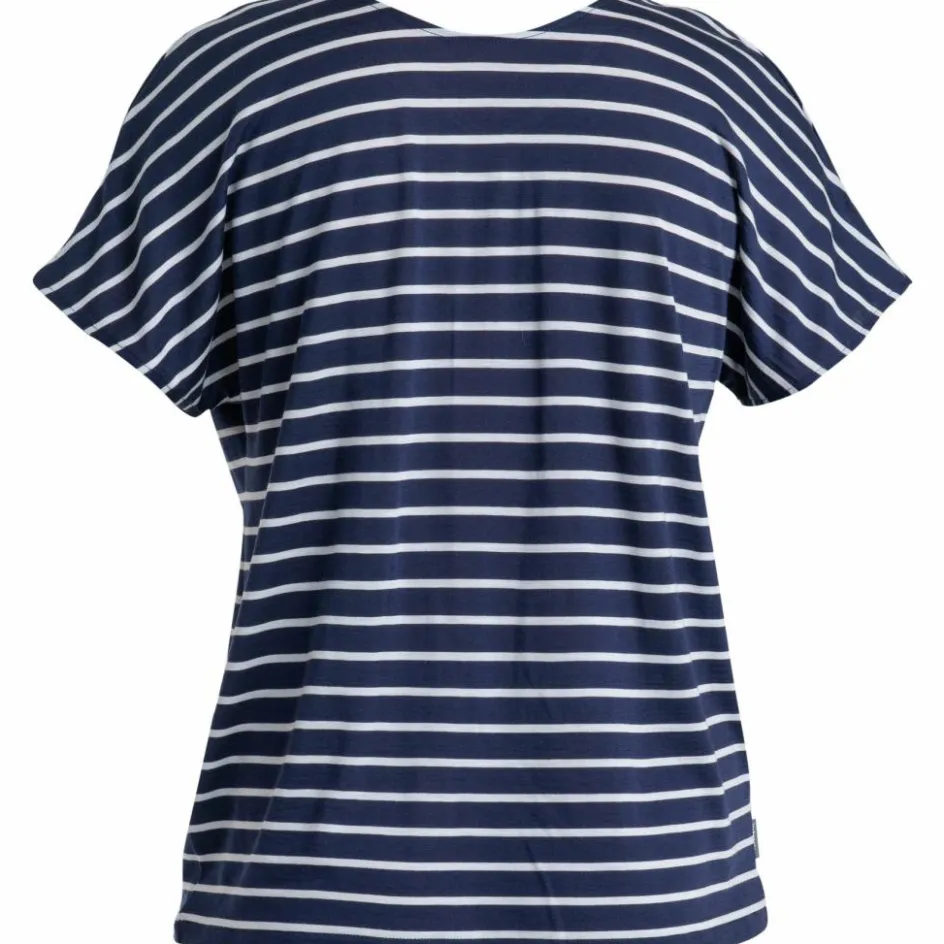 New Icebreaker Drayden Reversible Stripe shirt dames midnight navy snow