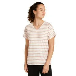 Icebreaker Drayden Reversible Stripe shirt dames ecru  heather desert sand
