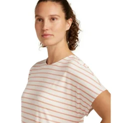 Icebreaker Drayden Reversible Stripe shirt dames ecru  heather desert sand