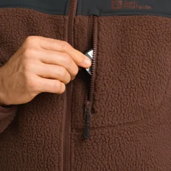 New Jack Wolfskin  Kammweg Pile Fleece vest heren hot choc