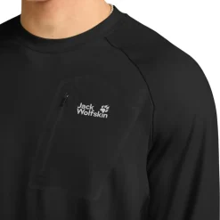 Jack Wolfskin  Prelight Trail Crew shirt heren black