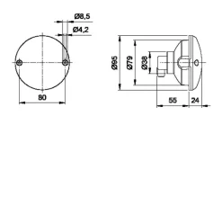 Jokon Type 710 achterlicht/remlicht ø 95 mm rood