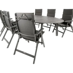 Hot Kettler HPL Edge 240 Basic Plus 6 verstelbaar tuinset  antraciet
