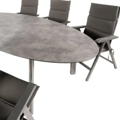 Hot Kettler HPL Edge 240 Basic Plus 6 verstelbaar tuinset  antraciet