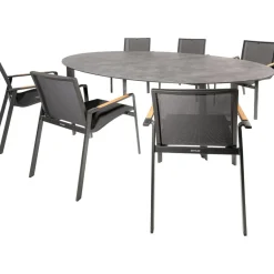 Discount Kettler HPL Edge 240 Diamond 6 dining tuinset antraciet