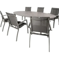 Discount Kettler HPL Edge 240 Legato 6 dining tuinset antraciet