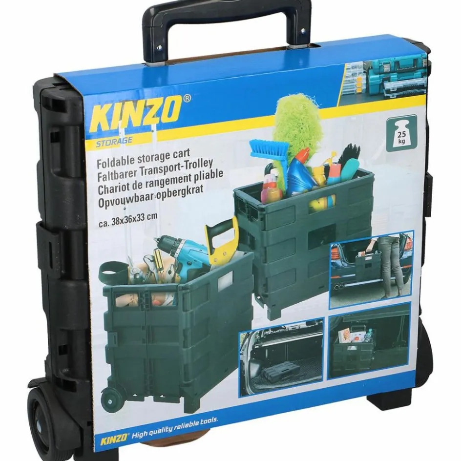 Discount Kinzo Opvouwbare krat met trolley