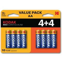 Kodak Max Alkaline AA batterij 8-pack