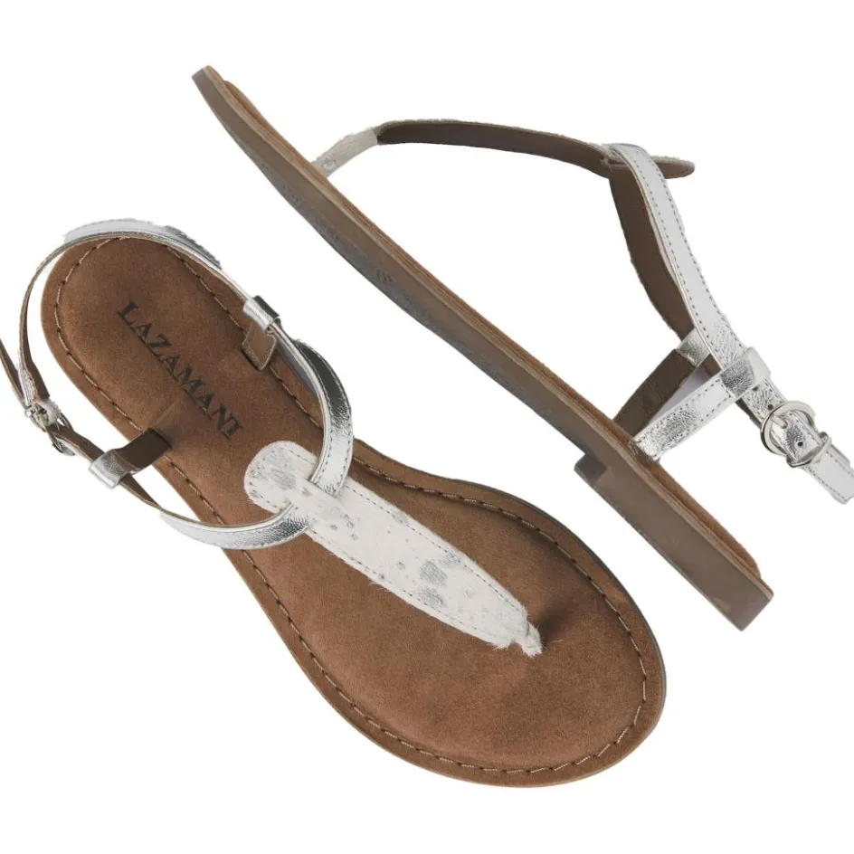 Outlet Lazamani 75.625 sandalen dames t-strap silver