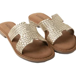 Online Lazamani Flor slippers dames gold