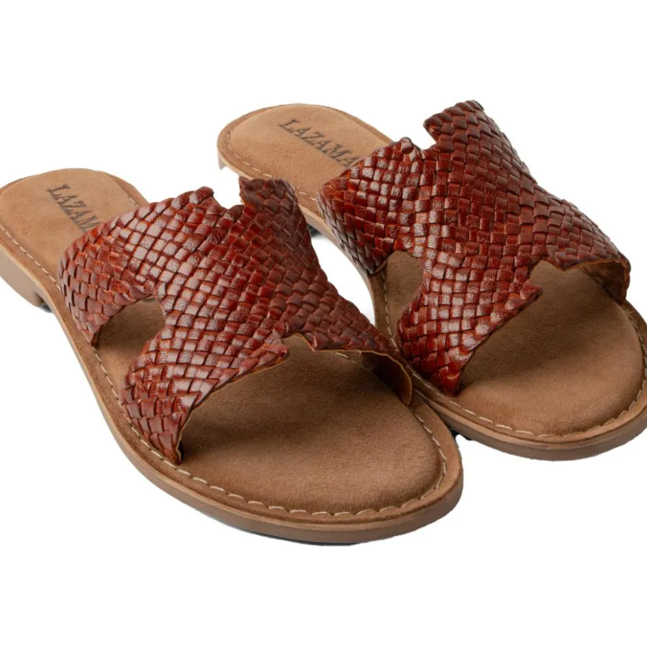 Lazamani Flor slippers dames tan