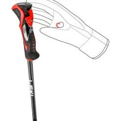 Leki Airfoil 3D skistokken black dark anthracite  bright red